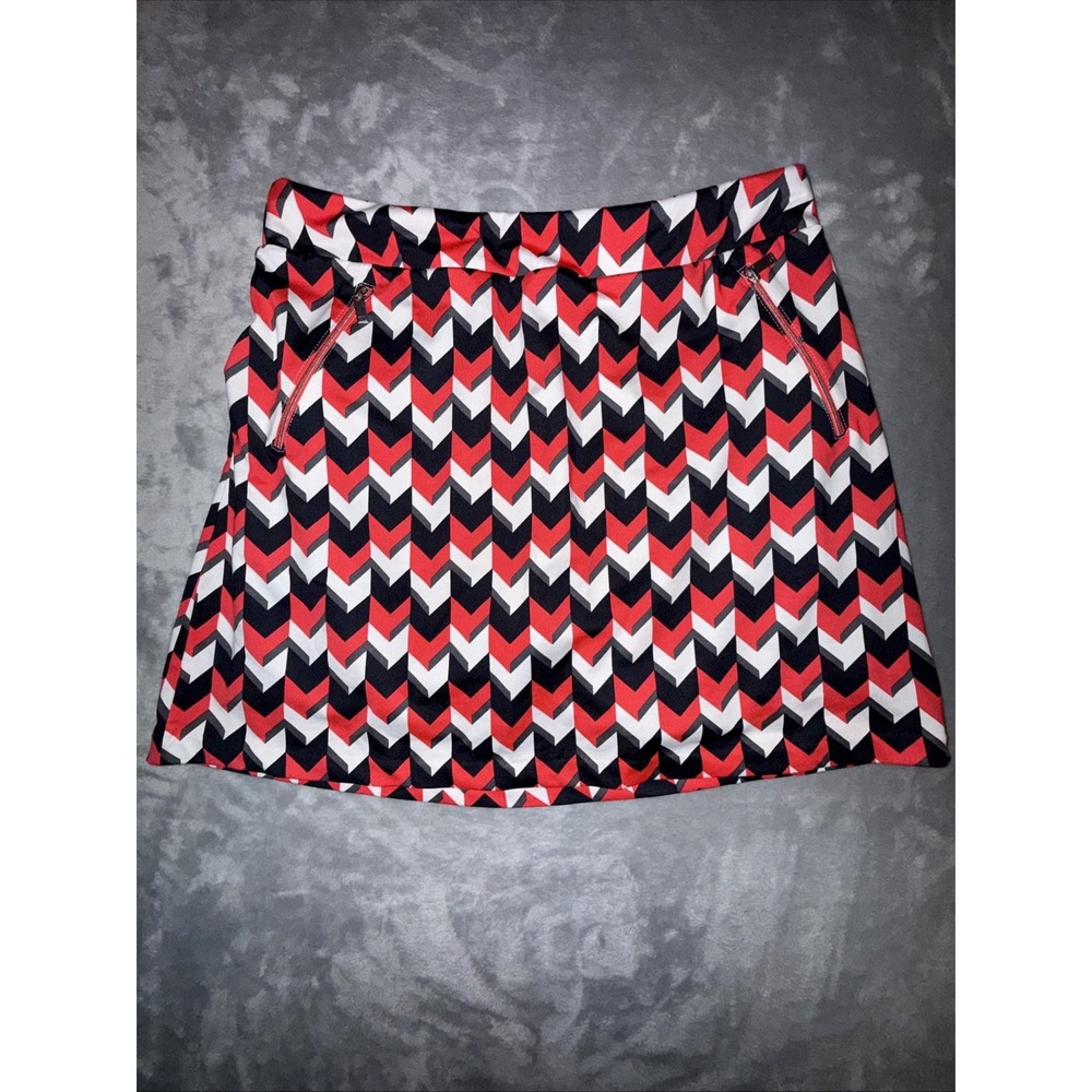 Tail‎ Women's Black Red White Chevron Print Activewear Golf Skort Sz M Active - Picture 2 of 9